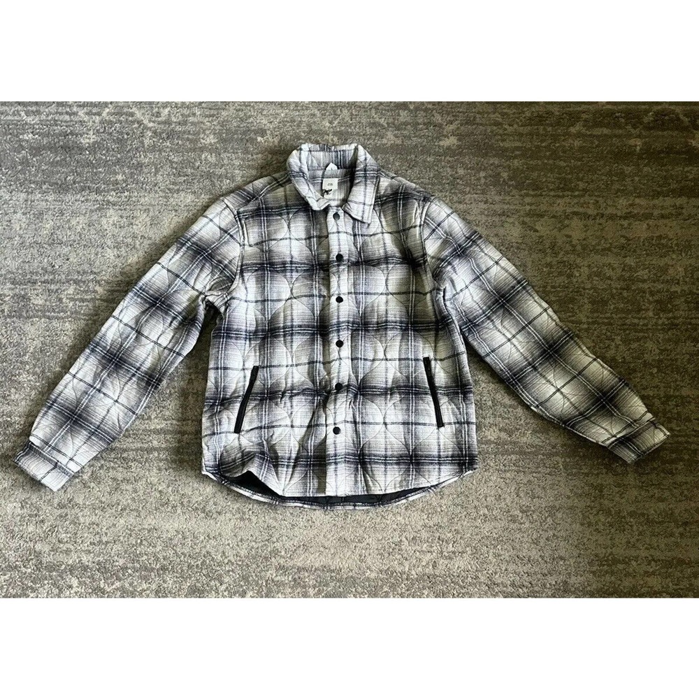 Women’s River Island Flannel Button Up Size M White And Black Q8
